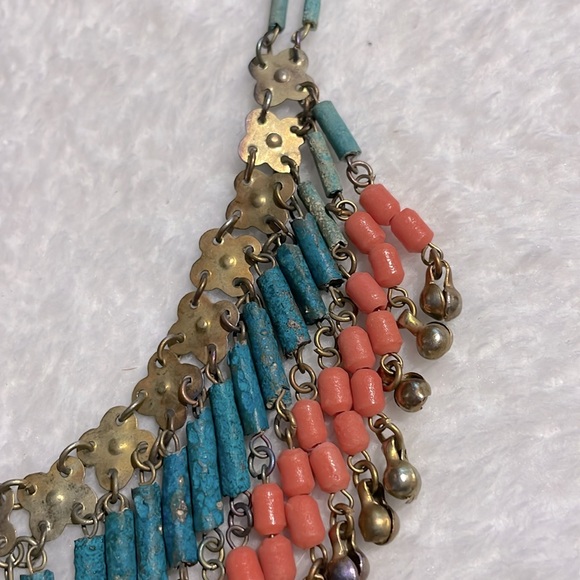 Vintage Egyptian Revival Bib Necklace - Picture 6 of 8